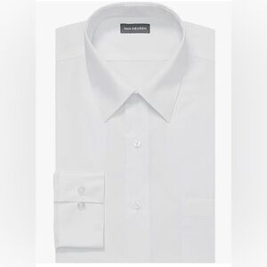 Van Heusen Poplin Dress Shirt - White   NWT  17.5  32/33